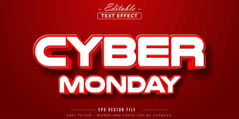 Glowing cyber monday text, editable text effect.