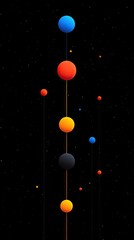Colorful balls in space