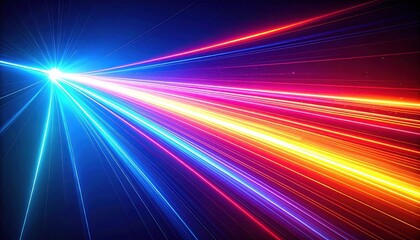 Fototapeta premium Abstract Colorful Light Speed Streaks Background Digital Art Vibrant Neon Lines Radiate from Center