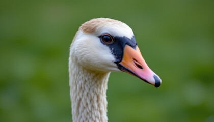 Obraz premium Elegant swan close-up in nature serene environment wildlife photography outdoor setting detailed view