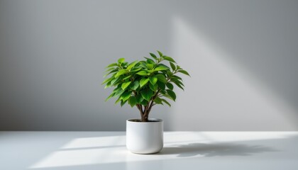 Indoor greenery care potted plant display in bright room minimalist environment nature concept