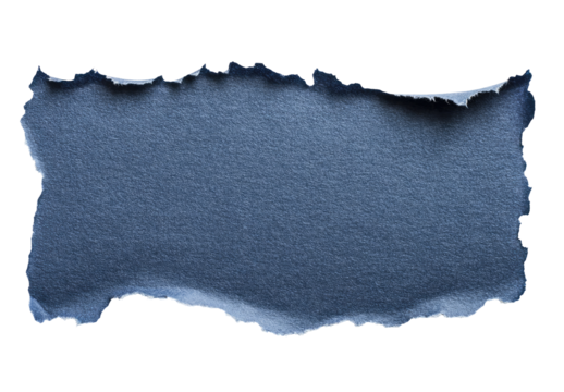 Torn piece of dark blue paper