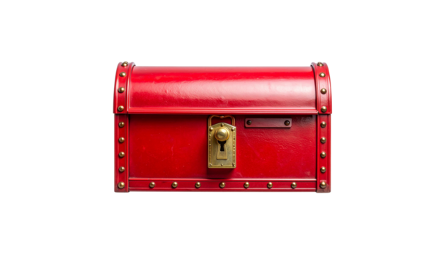 Red mailbox with letters
