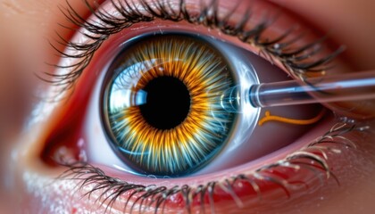 Eye surgery procedure clinic medical illustration close-up innovative technology in ophthalmology