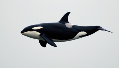 Obraz premium Orca swimming gracefully in ocean waters marine environment wildlife photography aerial perspective