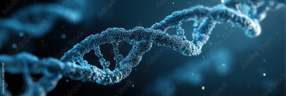 Leinwandbilder floating abstract dna helix in a clean blue space representing genetic patterns and molecular scienc