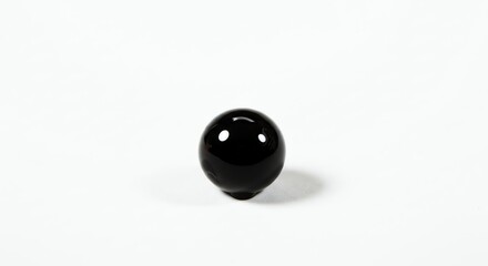 Black Ball on White Background