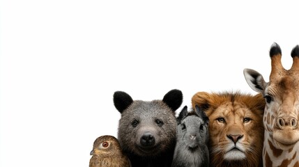Fototapeta premium Wildlife Portraits: A Serene Gathering of Animals