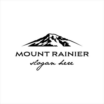 Mount rainier logo with masculine style design