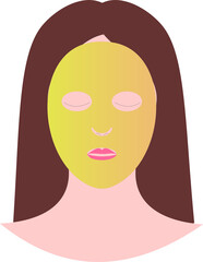 Women with face mask gold 