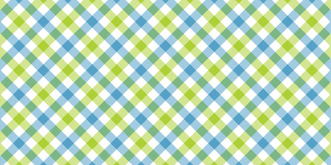 Blue green diagonal checkered plaid seamless pattern. Vector illustration. EPS 10.
