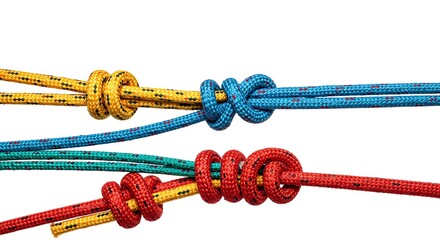 Colorful Rope Knots Isolated on White