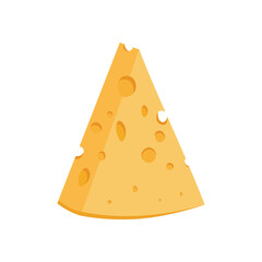 Cheese piece vector icon isolated on white background. Triangular slice of delicious cheese vector illustration.