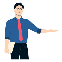 Businessman Cartoon Character Isolated on White Background. Vector Illustration.