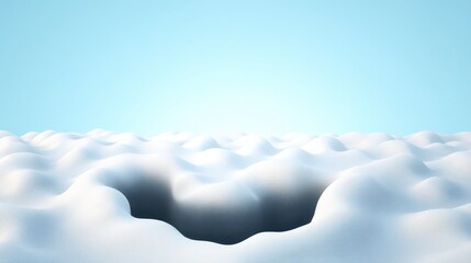 Obraz premium Abstract White 3D Landscape Smooth Hills Hole Sky Background