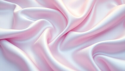Obraz premium Soft pink satin fabric with smooth folds.