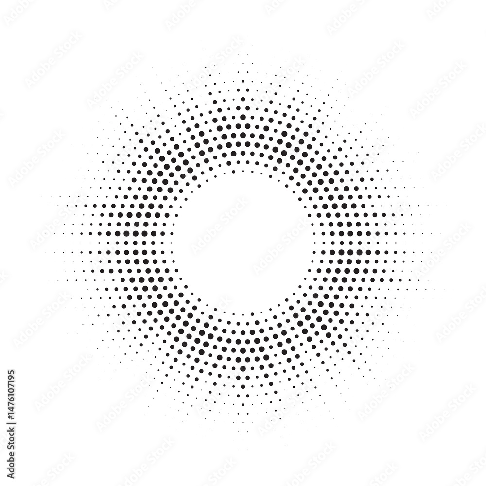 Poster burst halftone light effect. glowing light burst. abstract grunge halftone dots background. vector i