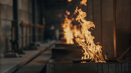 Obraz premium fire burning in a fireplace