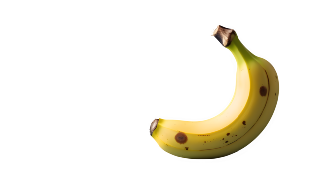 Isolated Ripe Banana on Transparent Background