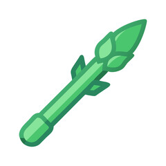 Illustration of a single asparagus spear on black backdrop