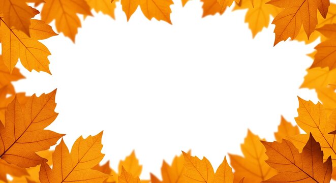 Autumn Leaf Frame with White Space
