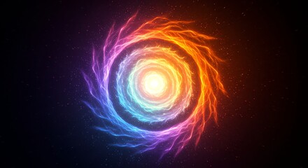 Fototapeta premium Colorful Energy Vortex in Dark Space
