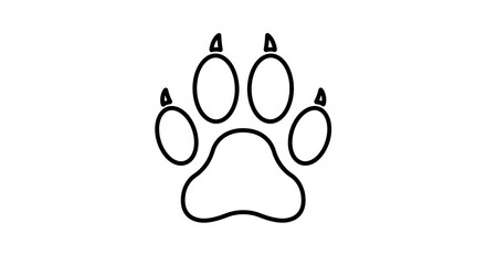Simple outline paw print design