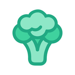 Stylized broccoli illustration on black background for healthy eating