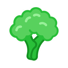 Green broccoli floret icon on black background illustration vector