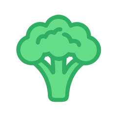 Green Broccoli Floret Isolated on Black Background Illustration