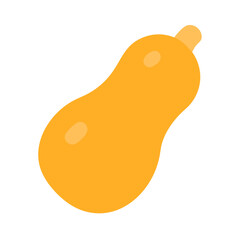Minimalist butternut squash illustration on black background, food concept