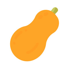 Stylized butternut squash illustration on black background