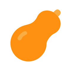 Stylized Butternut Squash Illustration on Black Background for Culinary Design