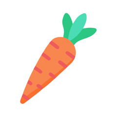 Stylized flat vector carrot on black background illustration