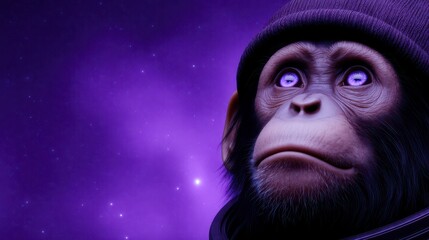 Chimpanzee Astronaut in Space  Galaxy  Nebula  Cosmos