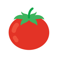 Isolated flat vector illustration of a single ripe tomato