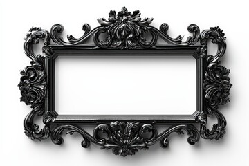 Black border frame framing element on white background