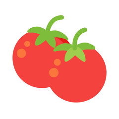 Two stylized tomatoes on a black background image