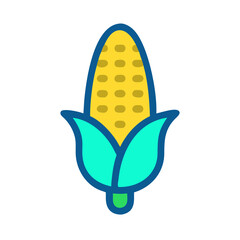 Simple graphic style corn on the cob illustration