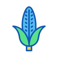 Simple flat vector illustration of stylized ear of corn
