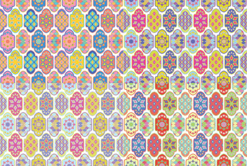 Colorful heart geometric seamless pattern wallpaper decoration