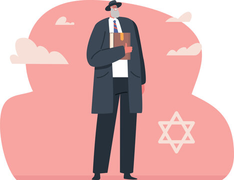 Jewish priest character vector illustration