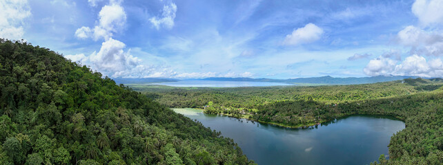 Panoramic View of Lake Mahucdam with Lake Mainit Beyond