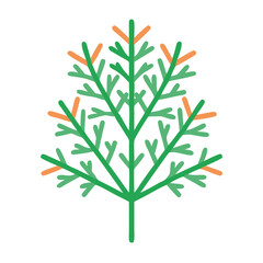 Stylized geometric tree illustration on black background for Christmas