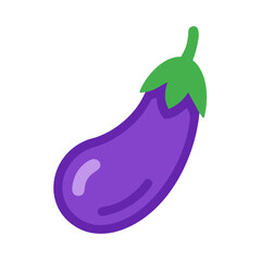 Simple stylized eggplant illustration isolated on a black background