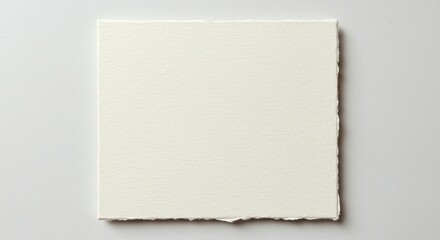Blank White Paper Sheet with Deckle Edge