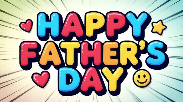 Fun Father's Day Animation: Bouncy Text & Playful Icons for Kids