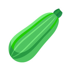 Isolated green zucchini squash on black background, healthy food