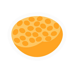 Passion Fruit Half with Seeds Isolated on Black Background