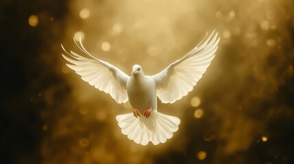 A simple vector design features a white dove in free flight, embodying peace and liberty